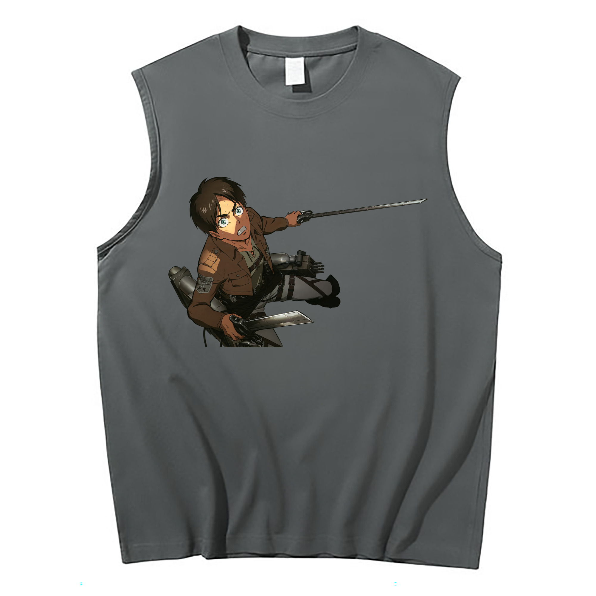 （画像用） 進撃の巨人 エレン･イェーガー Attack on Titan Eren Jäger コットン100％タンクトップ（フロントプリント）